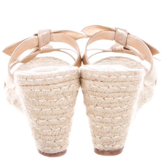 ALEXANDRE BIRMAN Clarita Demi Wedge Golden Raffia Espadrille Wedge Mules Size 37 - Picture 5 of 11